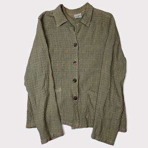 Click By Color Me Cotton Olive Green Button Down Dress Shirt Women’s Size Medium
